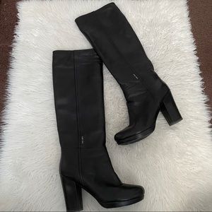 Prada Knee High Leather Boots